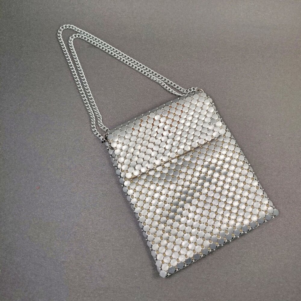 Whiting and Davis Chain Mesh Envelope Crossbody Convertible Purse Vintage
